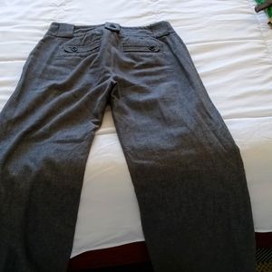 Cotton wool blend wide leg small zipper four pockets dressy pants